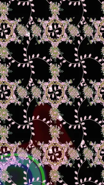 Çiçek ve yapraklı karalama şeklinde Raster çiçek deseni. Raster illüstrasyonu. Hafif, bahar çiçekleri siyah, nötr ve yeşil renklerde.