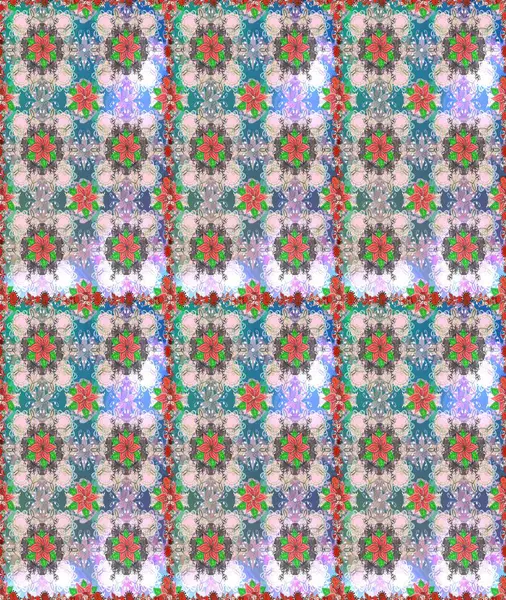 Çiçek deseni. Şatafatlı bahar bahçesi dokusu. Raster illüstrasyonu. Çiçeksiz arkaplan.