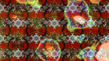 Asya tekstil tarzında. Çiçek desenli çizim. Raster illüstrasyonu. Raster illüstrasyonu. Çiçekler kahverengi, kırmızı ve gri renklerde.