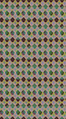 Küçük çiçekteki sevimli çiçek deseni. Bir sürü yeşil ve soyut çiçekli tropik eskiz deseni. Varicologreen Raster çizimi.