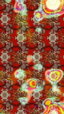 Sevimli çiçek raster deseni. Düz Çiçek Elementleri Tasarımı. Sketch Colour Spring Theme eskiz kalıbı. Kahverengi, kırmızı ve bej renkte çiçekler.