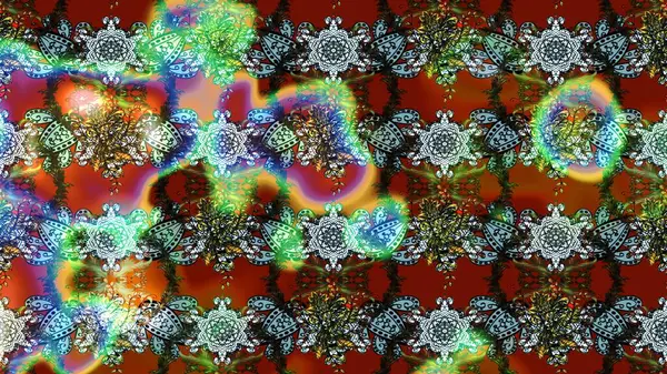 Düz Çiçek Elementleri Tasarımı. Raster Illustrasyon 'daki Çiçek Deseni' nin son moda çizimi. Renkli Yaz Temalı eskiz kalıbı. Güzel kumaş deseni.