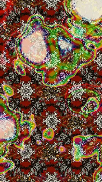 Raster illüstrasyonu. Eskiz arkaplan modeli. Suluboya, elle çizilmiş. Kahverengi, gri ve kırmızı yapraklı yabani çiçekler.