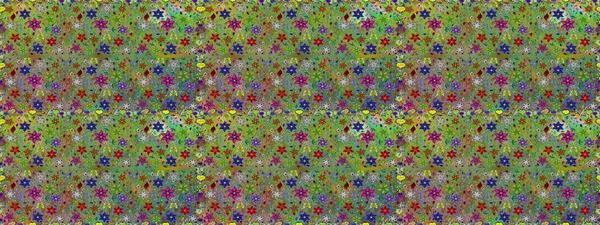 Renkli Bahar Temalı Kusursuz Arkaplan. Düz Çiçek Elementleri Tasarımı. Raster Şirin kumaş deseni. Kusursuz bağbozumu.