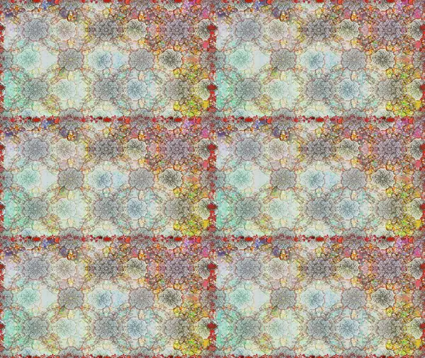 Küçük çiçekteki sevimli çiçek deseni. Gri ve nötr renklerde yaz çiçekleri. Raster deseni. Raster illüstrasyonu.