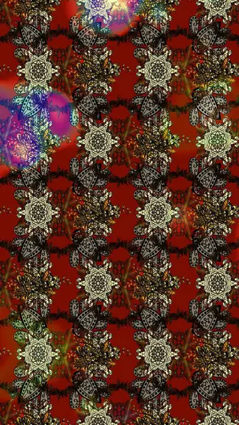 Raster illüstrasyonundaki çiçek desenli çizim. Süslü kumaş deseni. Düz Çiçek Elementleri Tasarımı. Renkli Bahar Teması çizim şablonu.