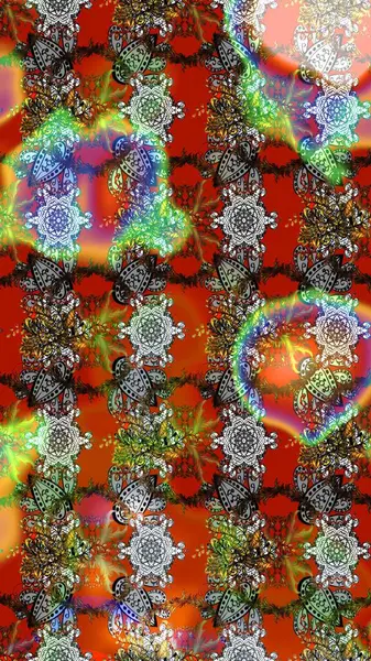 Kahverengi, gri ve kırmızı zarif küçük çiçekler ve kahverengi, gri ve kırmızı renkte komik böcekler, raster desen, illüstrasyon.