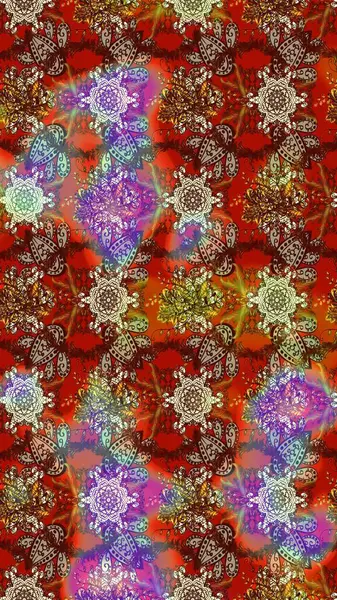 Eskiz klasiği. Renkli Bahar Teması eskiz kalıbı. Düz Çiçek Elementleri Tasarımı. Raster Şirin kumaş deseni.