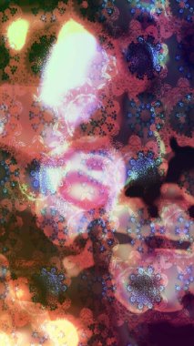 Çiçekli karalama şeklinde Raster çiçek deseni. Kahverengi renkli çiçekler. Nazikçe, güzel çiçek arkaplanı..