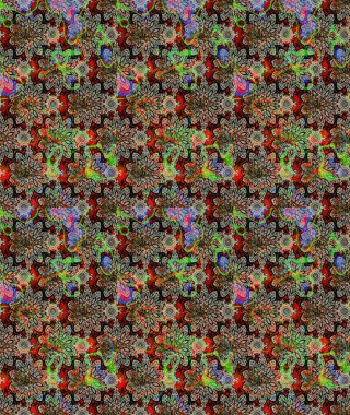 Renkli Bahar Teması eskiz kalıbı. Raster illüstrasyonu. Karalama çiçeği. Güzel kumaş deseni. Zentangle soyut çiçekleri. Düz Çiçek Elementleri Tasarımı.