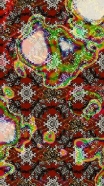 Raster illüstrasyonu. Eskiz arkaplan modeli. Suluboya, elle çizilmiş. Kahverengi, gri ve kırmızı yapraklı yabani çiçekler.