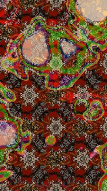 Kahverengi, kırmızı ve bej renkli güzel çiçekli eskiz deseni, suluboya çiçek deseni, duvar kağıdı, kart veya kumaş için fayanslı. Raster..