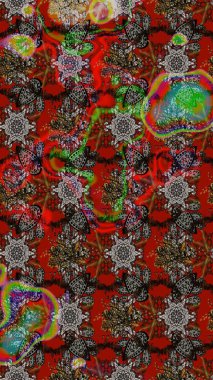 Modaya uygun kumaş deseni. Sevimli çiçek raster deseni. Düz Çiçek Elementleri Tasarımı. Renkli Yaz Teması çizim şablonu.