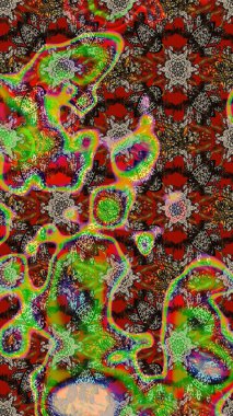 Düz Çiçek Elementleri Tasarımı. Çiçeksel fantezi tasarımı ve parlak bir arka plan çizimi. Renkli Bahar Teması çizim şablonu.