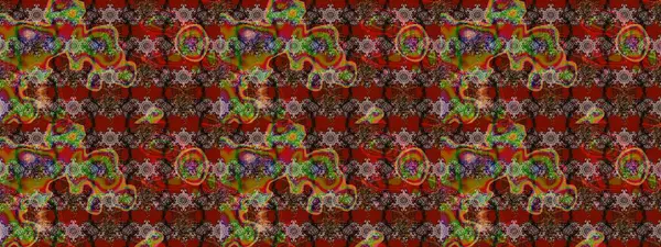 Kahverengi, kırmızı ve nötr renklerde çiçekler. Kumaş desenli papatya çiçekleri ayrıntıları.