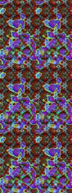 Mavi, kırmızı ve kahverengi renkte çiçekler. Elle boyanmış suluboya resim çizimi çiçekler ve bitkiler.