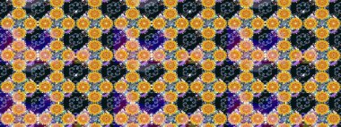 Çiçek ve yapraklı çiçek deseni. Küçük çiçekli şirin bir desen. Raster illüstrasyonu.