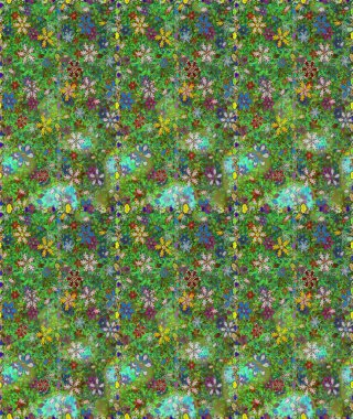 El çizimi. Raster illüstrasyonu. Çiçekler, dallar, bitkiler ve çiçekler. Güzel kumaş deseni.