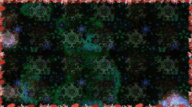 Küçük çiçekli kusursuz yay deseni. Suluboya tarzında siyah ve gri renklerde. Raster illüstrasyonu.