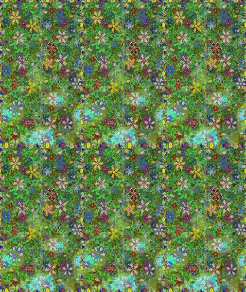 El çizimi. Raster illüstrasyonu. Çiçekler, dallar, bitkiler ve çiçekler. Güzel kumaş deseni.