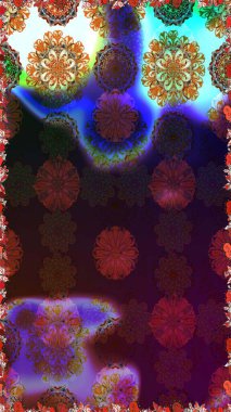 Şirin çiçekler. Satır seamless modeli. Rasterleştirme Trendy kumaş deseni.