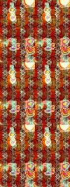 Renkli Yaz Temalı eskiz kalıbı. Modaya uygun kumaş deseni. Sevimli çiçek raster deseni. Düz Çiçek Elementleri Tasarımı.