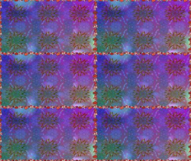 Tekstil için figür. Poster ya da kapak için arka plan. Davetiye ve kartpostal tasarımı için dekoratif çiçek unsurları. Şirin, zarif çiçekler Raster illüstrasyonu. Yapraklı kusursuz desen.