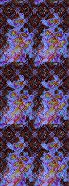 Mavi, mor ve kahverengi renklerde. Çiçekli güzel suluboya desen. Raster illüstrasyonu.