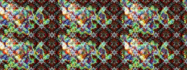 Yeşil, kahverengi ve gri renkli şirin çiçek desenleri. Renkli Bahar Teması eskiz kalıbı. Düz Çiçek Elementleri Tasarımı. Raster Modaya uygun kumaş deseni.