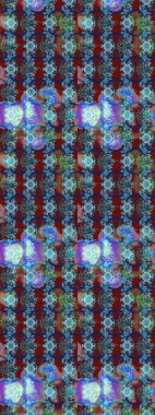 Çiçekli eskiz çizimi. Mavi, kırmızı ve nötr renklerde çiçekler. Renkli Yaz Temalı eskiz kalıbı. Düz Çiçek Elementleri Tasarımı.