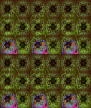 Çiçekli karalama şeklinde Raster çiçek deseni. Yeşil renkli çiçekler. Nazik, narin çiçek arkaplanı.