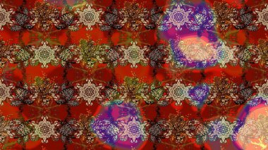 Ultraviyole kumaş deseni. Çizim kalıbı. Raster illüstrasyonu. Organik motif arkaplanı.