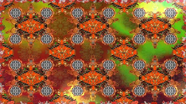 Moda arka planında parlak buketler. Kumaş, duvar kağıdı ve kağıt üzerine baskı yapmak için gelişen arka plan. Raster illüstrasyonu. Sevimli, pürüzsüz desenli, bağbozumu tarzında küçük bir çiçek..