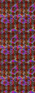 Raster illüstrasyonu. Gri, kırmızı ve kahverengi renklerde. Raster illüstrasyonundaki çiçek desenli çizim. Güzel kumaş deseni.