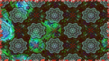 Düz Çiçek Elementleri Tasarımı. Renkli Yaz Temalı Kusursuz Arkaplan. Modaya uygun kumaş deseni. Sevimli çiçek raster deseni.