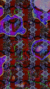 Miles Fleur, süslü püslü bir süs. Eskiz geçmişi. Tomurcukları papatya çiçekleri olan sevimli bir çiçek deseni. Raster illüstrasyonu. Eski usul. Kumaş, tekstil ve duvar kağıdı baskısı için..