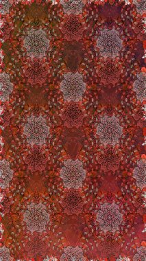 Yumuşak, bahar çiçekli arka plan. Kahverengi ve kırmızı renkte çiçekler. Raster çiçek desenli ve çiçekli..