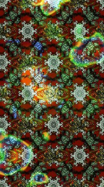 Anti-stres için soyut örnek sayfası. Yeşil, kahverengi ve gri renklerde. Raster illüstrasyonu.