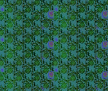 Küçük çiçekteki sevimli çiçek deseni. Yeşil renkte çiçekler.