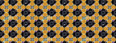 Tekstil, kumaş, kapaklar, duvar kağıtları, baskı, naylon, koleksiyon defteri, örgü, dekupaj için güzel bir eskiz. Millefleur 'lar. Küçük sarı renkte, çiçekli oldukça kaliteli besin torbası deseni..