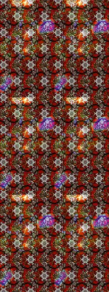 Şirin çiçekli eskiz deseni ve kahverengi, kırmızı ve gri renkli yapraklar, suluboya çiçek deseni, duvar kağıdı, kart veya kumaş için fayanslı. Raster illüstrasyonu.