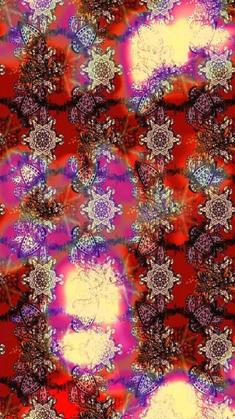 Çiçekli bahar çiçekleri. Moda baskıları için zarif bir şablon. Motley illüstrasyonu. Küçük renkli çiçekler. Küçük çiçekte şirin desenler.