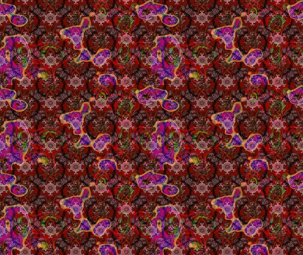 Kahverengi renkte yaz çiçekleri. Çiçekli karalama şeklinde Raster çiçek deseni. Raster illüstrasyonu.