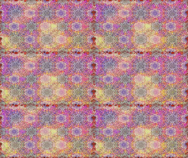 Tarafsız renklerde şirin tekstil tarzında. Raster illüstrasyonu. Renkli, pürüzsüz desen. Çiçek arkaplan. Çiçek duvar kağıdı.