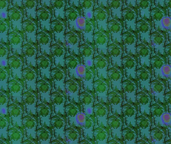 Küçük çiçekteki sevimli çiçek deseni. Yeşil renkte çiçekler.