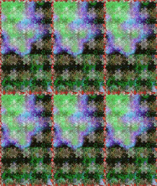 Yeşil ve gri çiçekli kusursuz desen, suluboya çiçek deseni, sevimli çiçek, duvar kağıdı, kart ya da kumaş için fayanslı. Raster - stok.