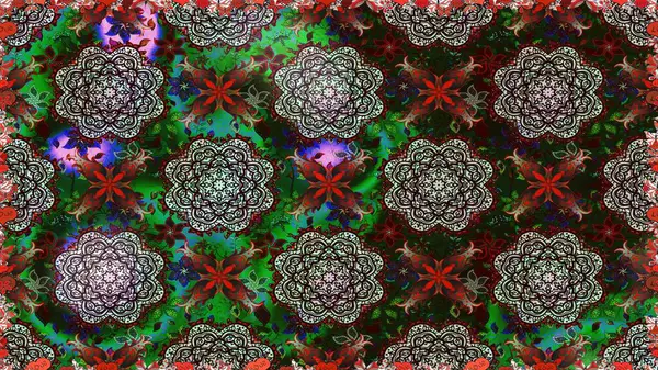 Gri ve kahverengi renkli çiçekler. Raster illüstrasyonu. El çizimi çiçekleri olan soyut, pürüzsüz desen.