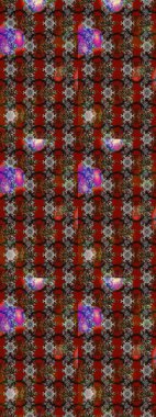 Vadinin çiçekleri kahverengi, kırmızı ve gri renklerde. Çiçeksel çizim kalıbının çizimi.