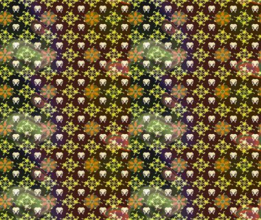 Çiçek deseni. Flower eskiz arka planı. Şatafatlı bahar bahçesi dokusu. Raster illüstrasyonu.