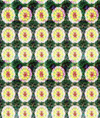 Raster illüstrasyonu. Yeşil renkli çiçekler. Çizim çiçek deseni duvar kağıdı için kullanılabilir.